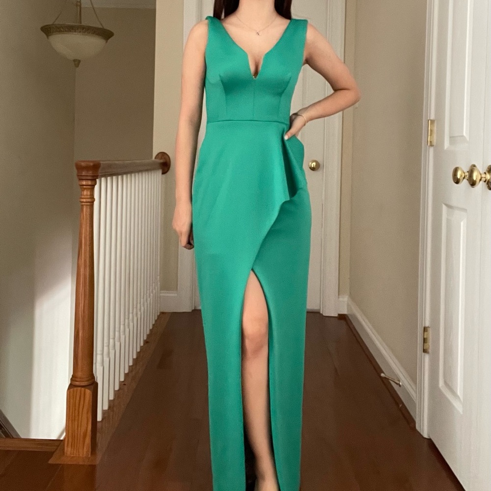 Eve by Laurel Berman Maxi Green Black Halo Dress Hendricks Sleeveless Column